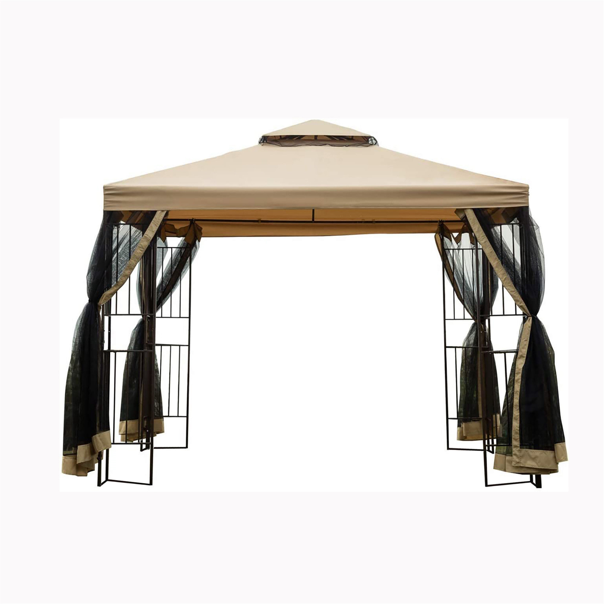 Abrahams Outdoor Patio Gazebo Canopy Tent With Ventilated Double Roof