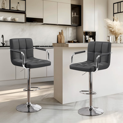 Pete Swivel Upholstered Adjustable Height Counter Stools