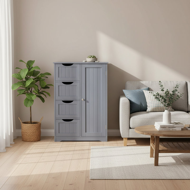 Engineered Wood Bathroom Cabinet, Grey