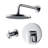 Wedge Collection Shower System: 8" Round Shower Head, Single Handle Set, Tub Spout, & Rough-in Valve Included - Chrome Polished-36865905