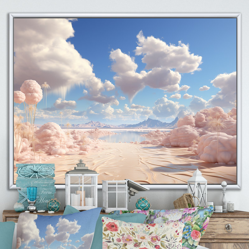 «Marshmallow Mirage Fluffy Cloud I», reproduction sur toile, H 40 po x l 30 po x P 1,5 po, Cadre flottant blanc