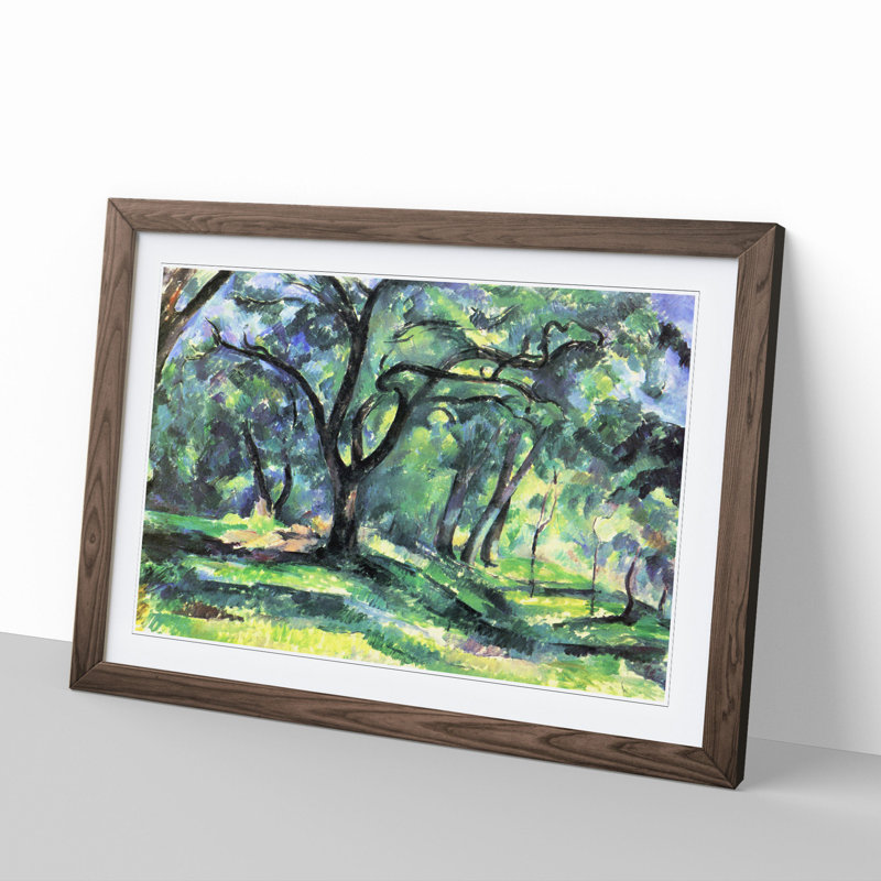 In the Woods by Paul Cezanne - Picture Frame Painting, 27cm H x 36cm W x 2cm D, Walnut