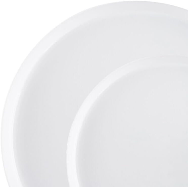 Assiettes à salade en plastique blanc 8 pouces, 20