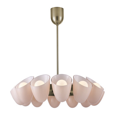 Lustre Cocoon de 36 po à 12 douilles en laiton d'hiver