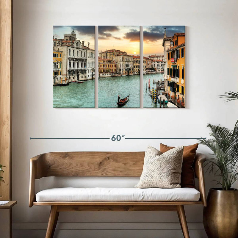 Sebbie Gran Canal Vista au crépuscule, H 28 po x l 45 po