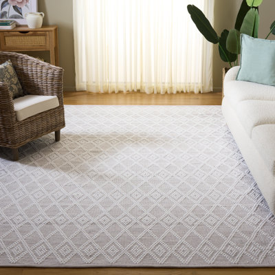 Chindi en papier tissé à la main à 80% Montauk 177 Tapis géométrique lavable à la machine 20% coton