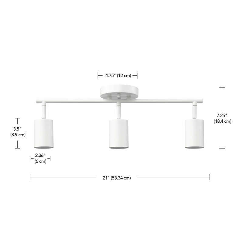 21'' 3 -Light Track Track Kit with Dimmable, White