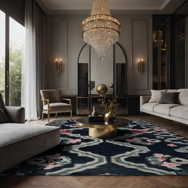 Tapis gris soyeux et moelleux, Rectangle 2 pi x 3 pi