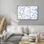 "Flowing Blue Line", motif abstrait contemporain, impression encadrée-1102584959-1102584958