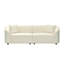 Canapé incurvé 3 places de style moderne crème avec structure en bois massif et revêtement beige minimaliste pour salon ou appartement-2078776007