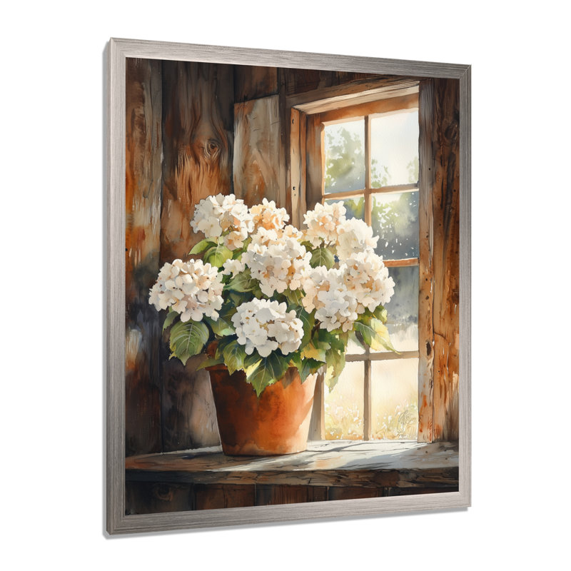 Delores - salon d'art mural floral, H 40 po x l 30 po, Reproduction encadrée d'une seule photo, Argent argent