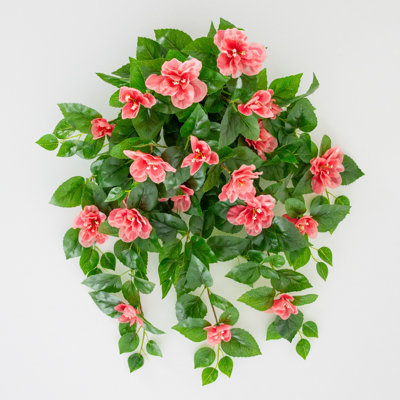 24In. UV Resistant Artificial Azalea Hanging Plant (Indoor/Outdoor) - Set Of 3
