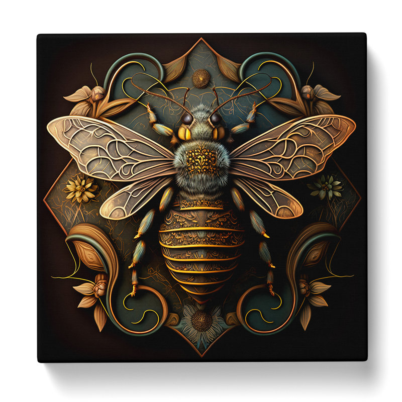 Bee Ornamental - No Frame Print, 35cm H x 35cm W x 3cm D