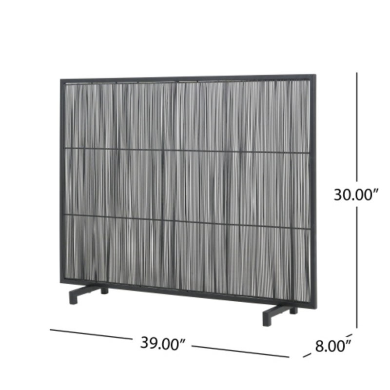 Fireplace Screen, Matte Black