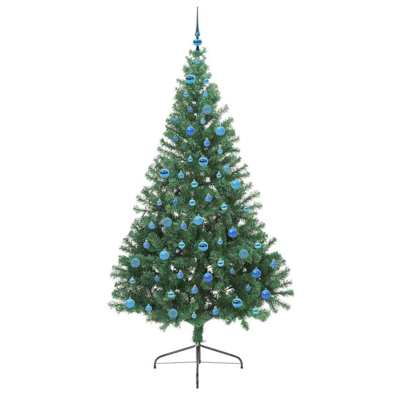  Artificial Pre-lit Christmas Tree PVC, Green/Blue, 7.87' H