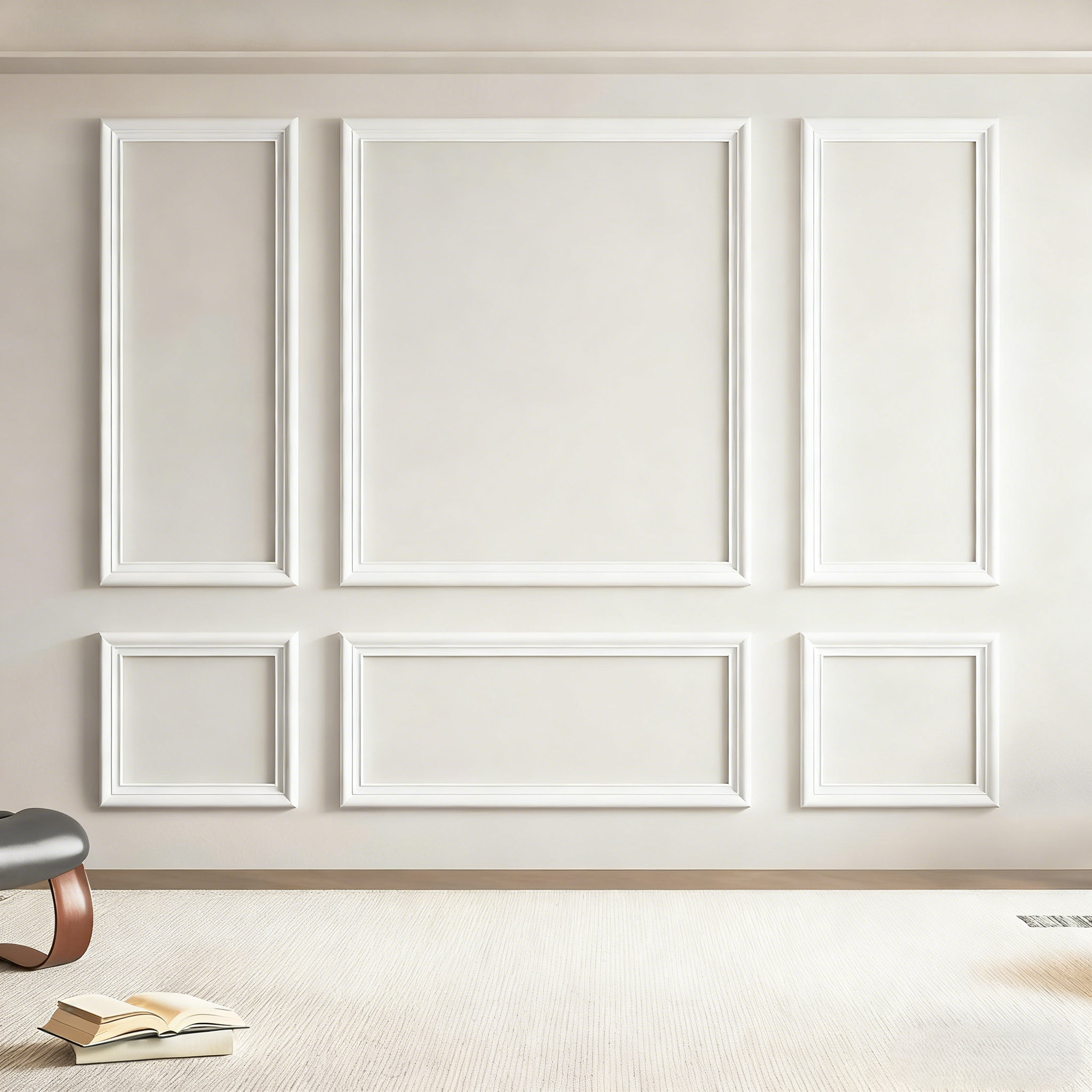 Art3d Pre-Cut Wall Molding Set of 6 pcs, Ready-to-Assemble Wainscoting ...