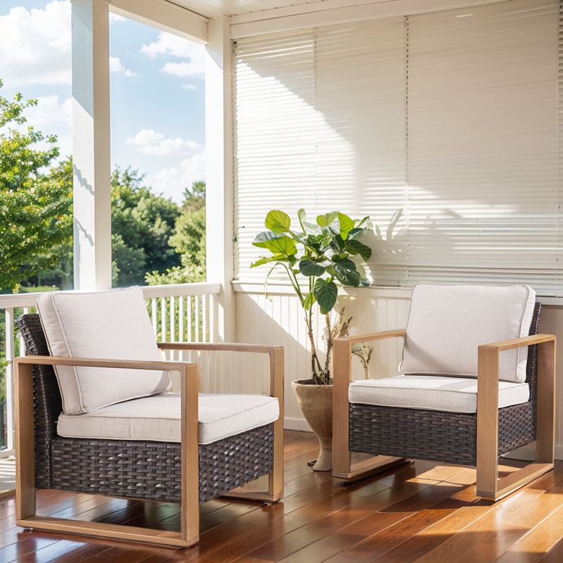 Suilmann Outdoor Lounge Chair, Beige, Brown