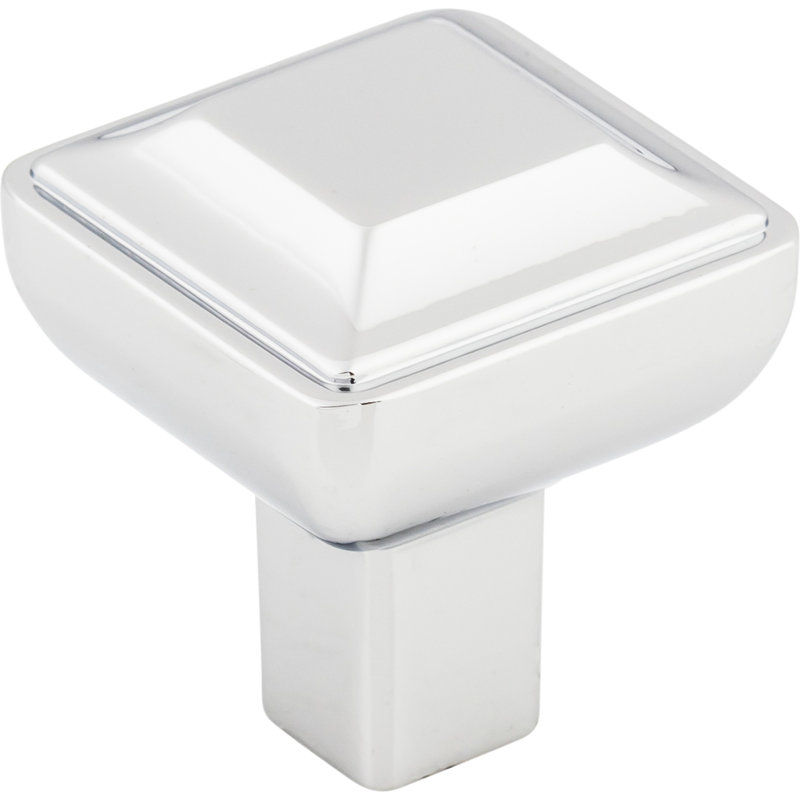 Podium 1" Length Square Knob, Polished Chrome, 1" Length