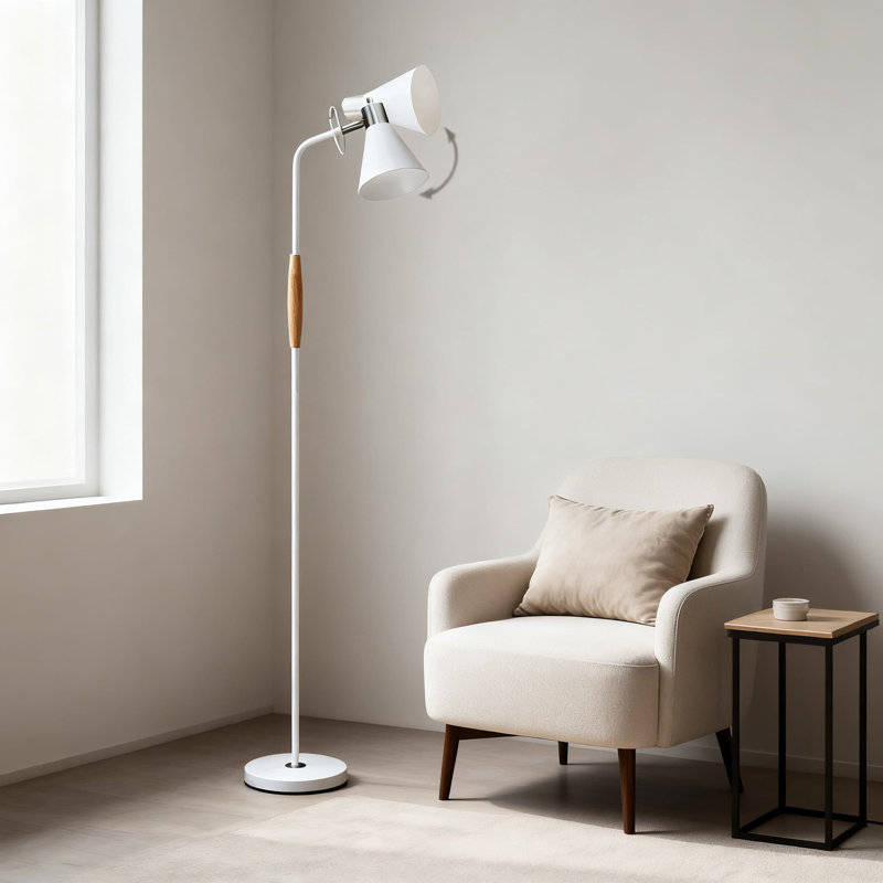 Lampe sur pied industrielle moderne avec abat-jour rotatif à 360 °, conception à hauteur réglable et 3 ampoules à DEL à intensité variable pour le salon, le bureau, la lecture de la chambre à coucher et le chevalet