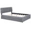 Lit plateforme tapissier avec lit gigogne simple TG et lumières à DEL, base solide grise-1280619189