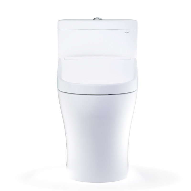 TOTO® WASHLET®+ Aquia® IV One-Piece Elongated Dual Flush 1.28 and 0.9 GPF Toilet and WASHLET S5 Bidet Seat, Cotton White- MW6463446CEMFGN#01