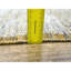 Tapis de couloir 100% laine 2 pi 7 po x 8 pi 2 po blanc neige avec motif jaune doré, noué à la main, oxydé et patiné avec des chaînes exposées