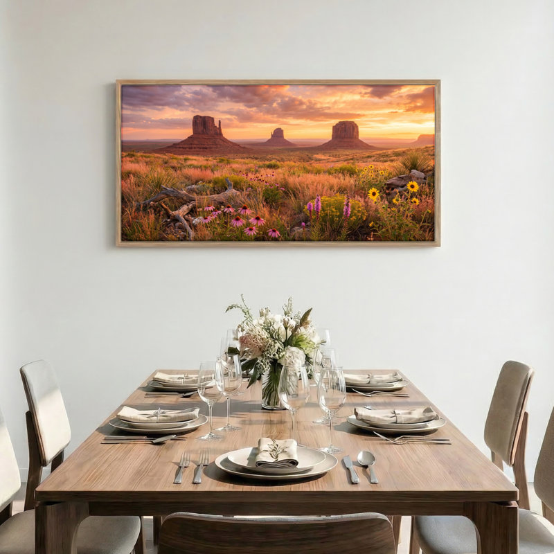 Tableau encadré « Coucher de soleil dans le désert » (1 pièce), 122 x 61 cm, 48 x 24 pouces