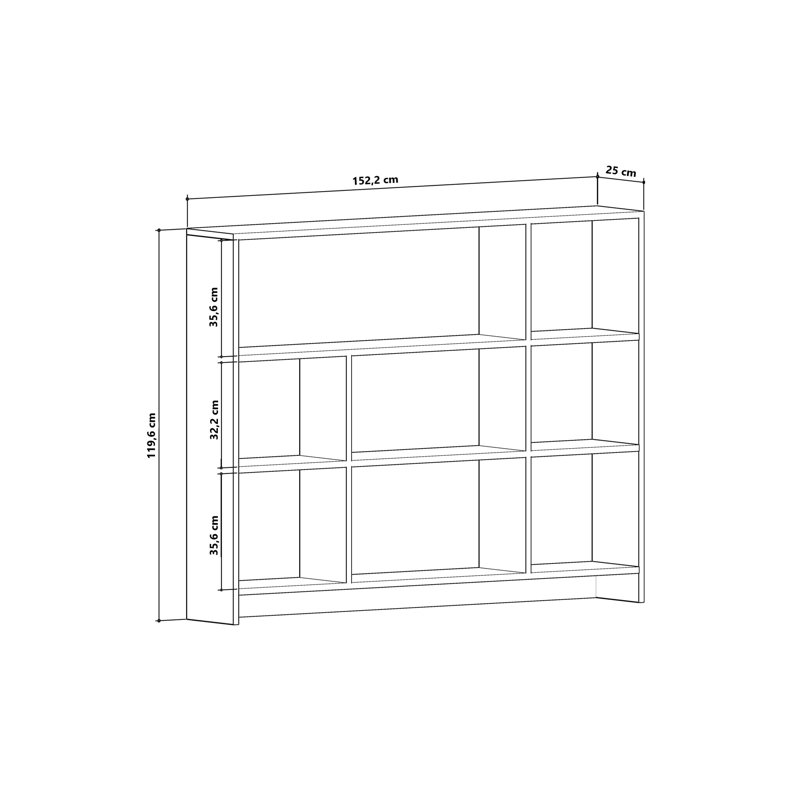 Komar 119.6cm H x 152.2cm W Standard Bookcase, Oak