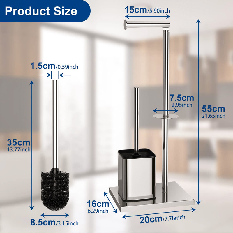 Rizzuto Free -standing Toilet Paper Holder, Silver