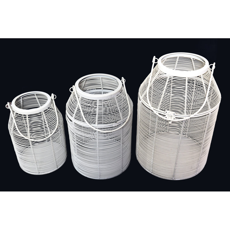 Metal Floor Lantern, White