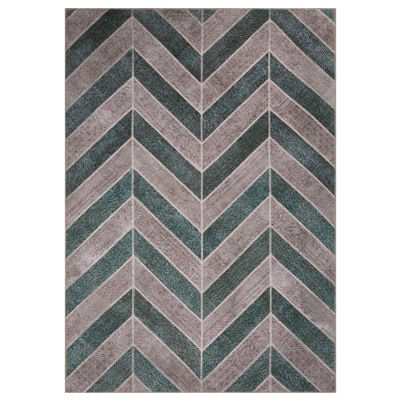Tapis lavable en machine Premium, 4,6 x 6,2 pieds, 100% polyester, 1850 g / m² | Hauteur des poils: 0,2 po | Poly-coton écologique recyclé | Parfait pour le salon, la chambre à coucher et les endroits très passants