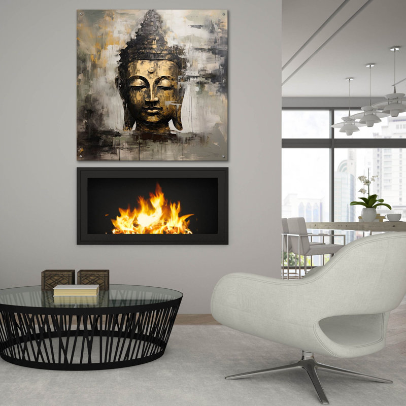 «Buddha 5» par Cameron Gray, art mural en verre acrylique, H 36 po x l 36 po x P 0,2 po