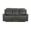 Ensemble 3 pièces: canapé inclinable, causeuse avec console et fauteuil inclinable oscillant, microfibre polie gris anthracite-156700930