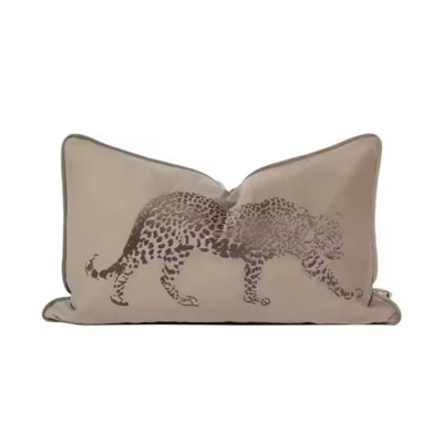 Leopard Black & White Cheetah Lumbar Pillow