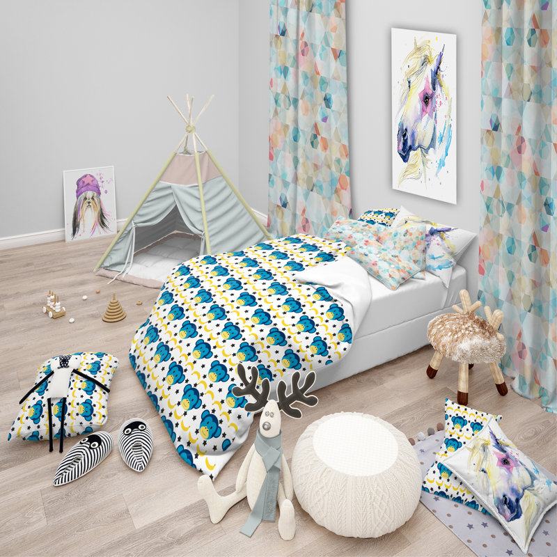 Ensemble de housse de couette tropical kids, Housse de couette double / grand et 2 taies
