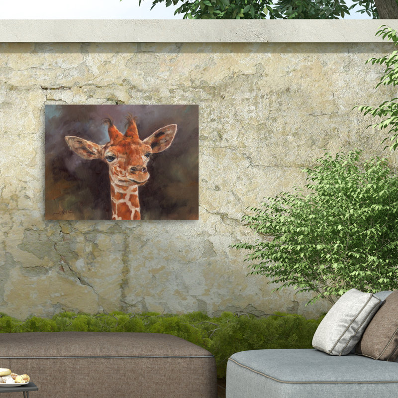 Toile d'extérieur David Stribble Giraffe, H 14 po x l 19 po