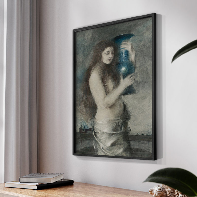 Vintage Portrait Print CIV - impression encadrée, Noir, H 14 po x l 11 po