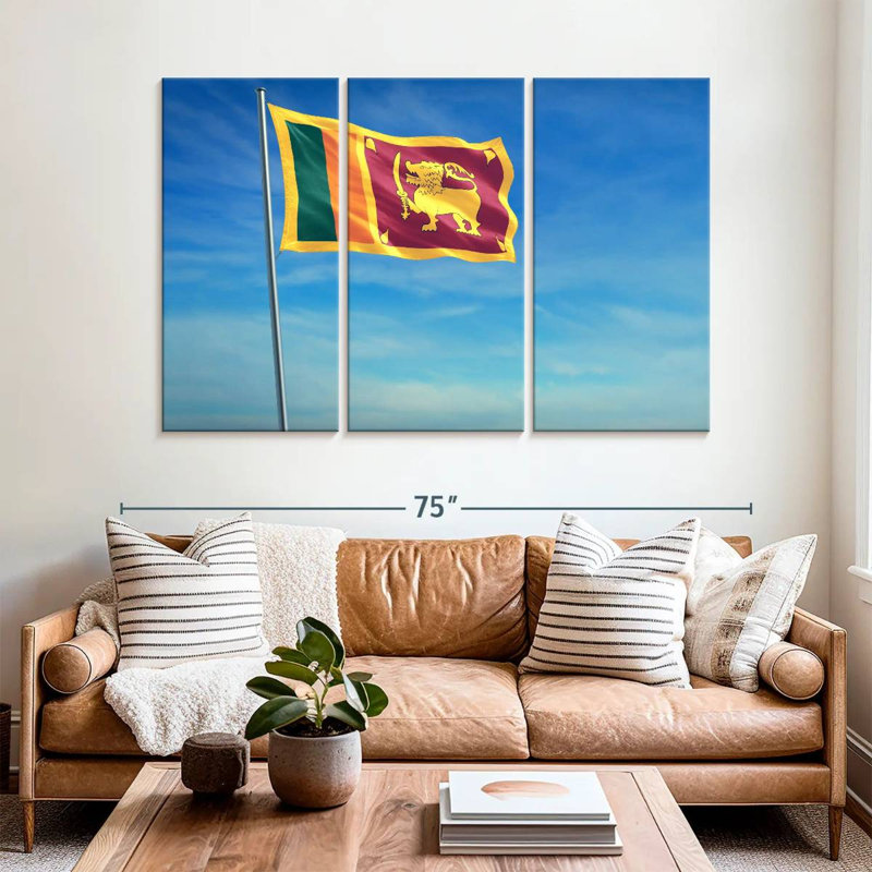 Hissé le drapeau sri-lankais, H 42 po x l 65 po