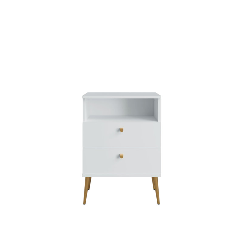 50cm W Laminate Bedside Table, Alpine White