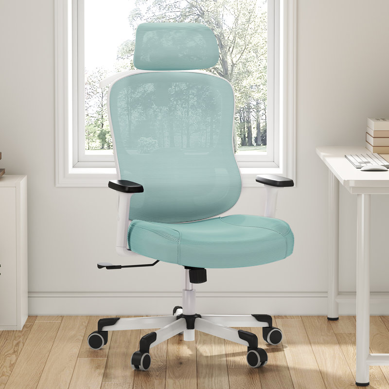 Fauteuil de bureau ergonomique Mazlack, Bleu