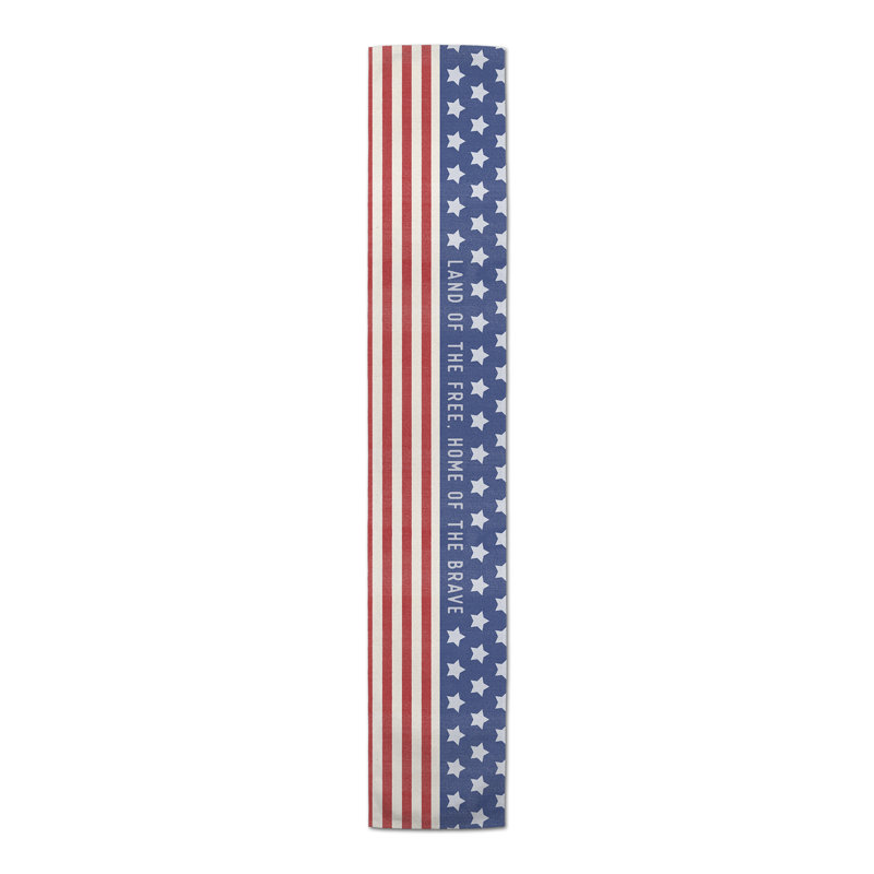 Striped Cotton Blend Independence Day Table Runner