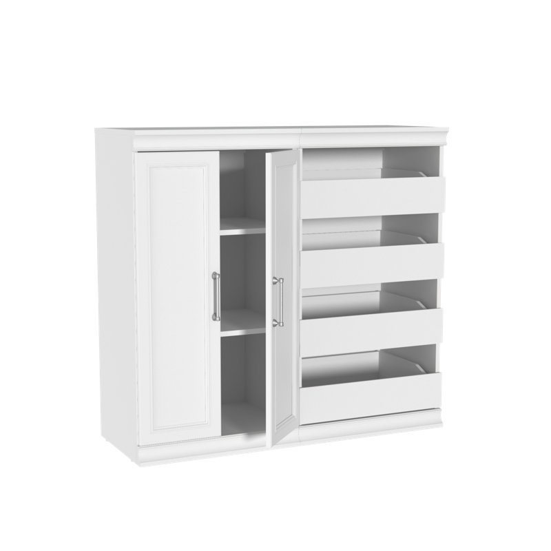 Modular Storage 21.38" W Closet System with Doors & Drawers, White