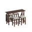 Ensemble de table de salle à manger moderne avec prises de courant, ensemble de table de bar avec tabourets rembourrés-832771740-832771743
