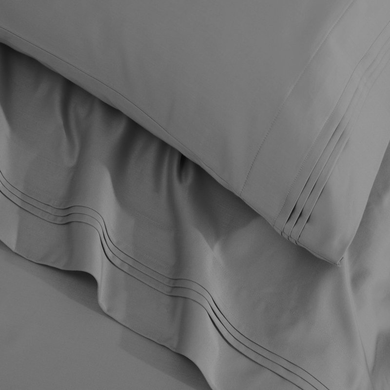 Taie d'oreiller en coton égyptien Tipton, Standard, Gris