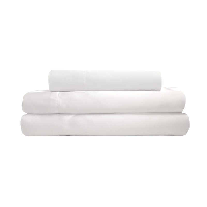 Ensemble de draps en micro-fibre, Blanc, Ensemble de draps pour lit simple avec un drap-hou