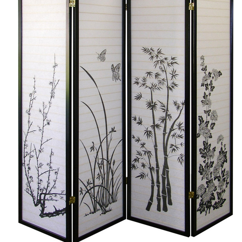 Cloison haute 70 po avec ornement floral 70 po et finition noire pour plus d'intimité