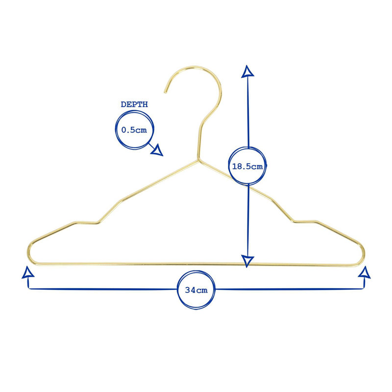 Harbour Housewares - Metal Children's Clothes Hangers - Set of 10