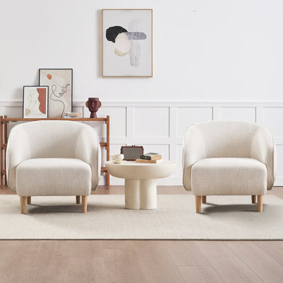 Chaise d'appoint moderne en tonneau rembourrée - ensemble de 2