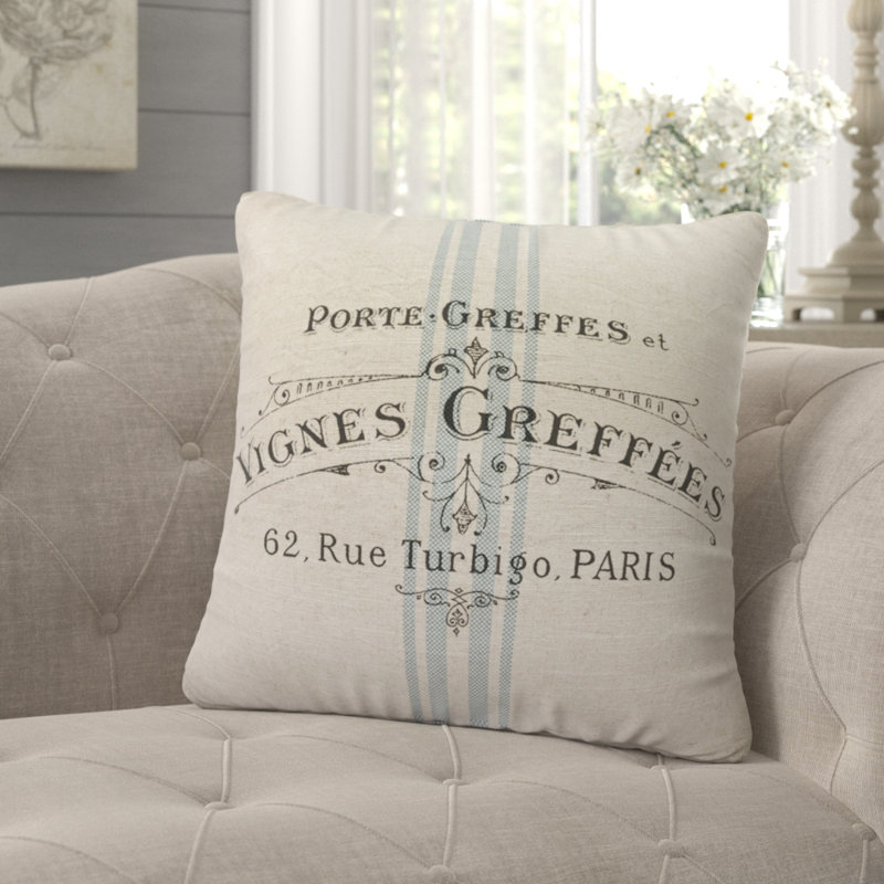  Grain Sack Throw Pillow, 20" H x 20" W x 8" D