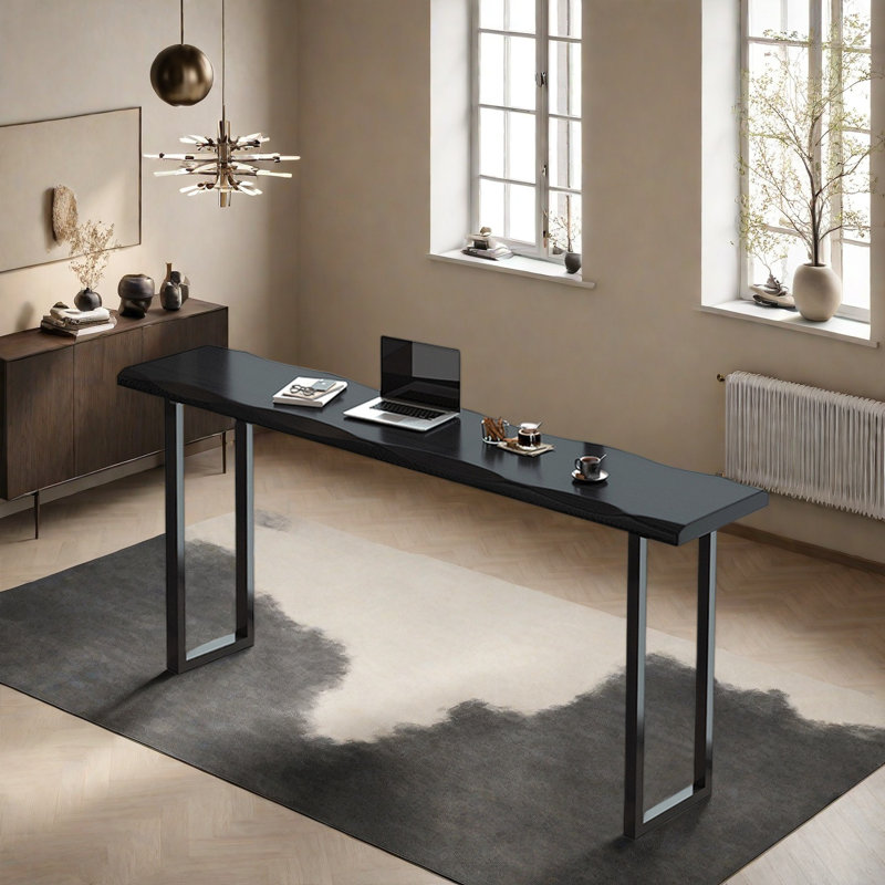 Table de bar noire haut de gamme, H 41,3 po x L 62,9 po x l 17,7 po